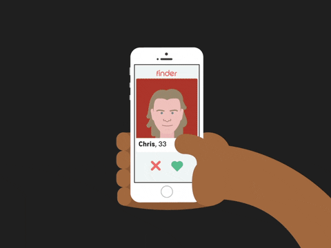 Image animée : swipe Tinder relations
